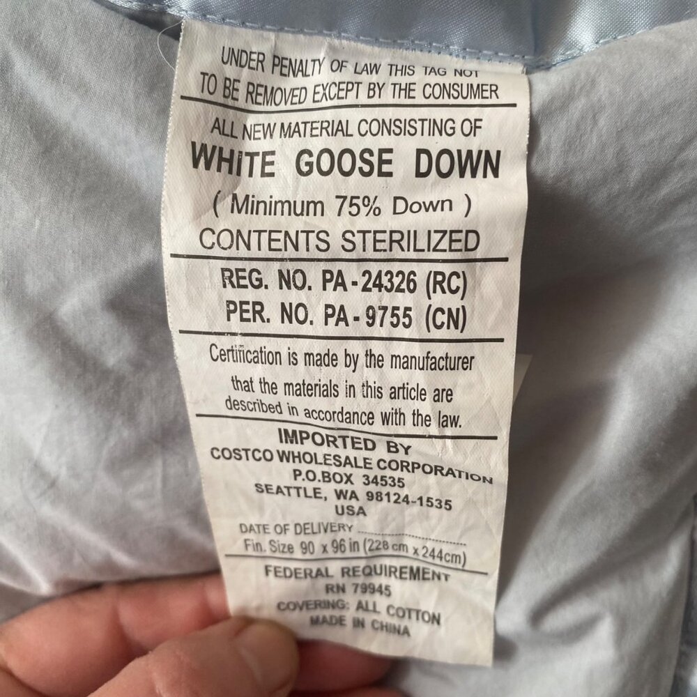 White Goose Down Comforter Queen‎ Size Cotton Cover Warm Blanket Satin Trim - Picture 5 of 8